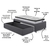 Cama Box Solteiro com Gaveta 88x188 cm Revestida em Suede Cinza com Colchão Cama inHouse Ecoflex - B&G Camas e Colchões