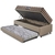 Bicama Box Baú 88x188 Courino Linho Bege com Colchão Ortoline New Dupla Face Anjos - B&G Camas e Colchões