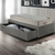 Cama Box Solteiro com Gaveta 88x188 cm Revestida em Courino Linho Cinza com Colchão Airtech Ortobom na internet