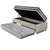 Bicama Box Baú 88x188 Courino Linho Areia com Colchão Black Graphite Molas Ensacadas Anjos - B&G Camas e Colchões