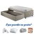 Cama Box Solteirão com Gaveta 88x188 cm Revestida em Linho Bege com Colchão Hanover Inducol
