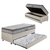 Bicama Box Baú 88x188 Courino Linho Areia com Colchão Orthosono New Dupla Face Espuma D28 Anjos