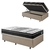 Cama Box com Baú Solteiro 88x188 + Colchão Gran Sleep Molas Verticoil Ecoflex Courino Linho