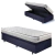 Base Box Baú 88x188 Suede Preto com Colchão Hanover Inducol