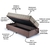 Base Box Baú 88x188 Suede Marrom com Colchão Airtech Ortobom Molas Ensacadas - loja online