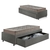 Cama Box Solteiro com Gaveta 88x188 cm Revestida em Courino Linho Cinza com Colchão Supreme Gazin