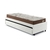 Bicama Box Solteiro 126x208 Courino Linho Branco com 2 Colchões Relax Adorabile Molas Ensacadas Ecoflex - B&G Camas e Colchões