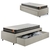 Cama Box Solteiro com Gaveta 88x188 cm Revestida em Courino Linho Areia com Colchão Bogota Inducol