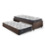 Bicama Box Solteirão 96x203 Suede Marrom com Dois Colchões Adapto Molas Ensacadas Ecoflex na internet