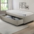 Cama Box Solteirão com Gaveta 88x188 cm Revestida em Linho Bege com Colchão Hanover Inducol na internet