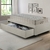 Cama Box Solteiro com Gaveta 88x188 cm Revestida em Courino Linho Areia com Colchão Airtech Ortobom na internet