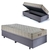 Base Box Baú 96x203 Suede Cinza com Colchão Airtech Ortobom Molas Ensacadas