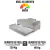 Imagem do Bicama Box Solteiro Courino Linho Cinza 88x188x28 cm com Colchão Airtech Ortobom Molas Ensacadas e Colchão Auxiliar Ecoflex