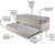 Bicama Box Solteiro Linho Bege 88x188x28 cm com Colchão Airtech Ortobom Molas Ensacadas e Colchão Auxiliar Ecoflex - B&G Camas e Colchões