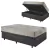 Base Box Baú 88x188 Linho Cinza com Colchão Airtech Ortobom Molas Ensacadas