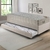 Bicama Box Solteiro Linho Bege 88x188x28 cm com Colchão Airtech Ortobom Molas Ensacadas e Colchão Auxiliar Ecoflex na internet