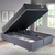 Cama Box Queen com Baú 158x198 com Colchão Adapto Molas Ensacadas Ecoflex Suede Cinza na internet