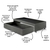 Box Com Gaveta 120 126x208x38 cm Courino Linho Cinza - B&G Camas e Colchões