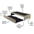 Bicama Box para Dois Colchões Solteiro Courino Linho Bege 88x188x38 cm - B&G Camas e Colchões