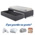 Cama Box Solteirão com Gaveta 88x188 cm Revestida em Suede Cinza com Colchão Hanover Inducol