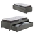 Cama Box Solteiro com Gaveta 88x188 cm Revestida em Courino Linho Cinza com Colchão Pantanal Anjos