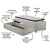 Cama Box Solteiro com Gaveta 88x188 cm Revestida em Courino Linho Areia com Colchão Cama inHouse Ecoflex - B&G Camas e Colchões