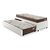 Bicama Box Solteiro 126x208 Courino Linho Branco com 2 Colchões Relax Adorabile Molas Ensacadas Ecoflex