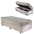 Base Box Baú 88x188 Suede Bege com Colchão Airtech Ortobom Molas Ensacadas