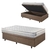 Base Box Baú 88x188 Linho Marrom com Colchão Hanover Inducol