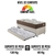 Bicama Box Baú com Courino Linho Areia 88x188 com Colchão Relax Adorabile Molas Ensacadas Ecoflex