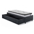 Cama Box Solteiro com Gaveta 88x188 cm Revestida em Linho Cinza com Colchão Cama inHouse Ecoflex - loja online