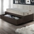 Cama Box Solteirão com Gaveta 88x188 cm Revestida em Courino Linho Marrom com Colchão Airtech Ortobom na internet