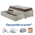 Cama Box Solteiro com Gaveta 88x188 cm Revestida em Courino Linho Areia com Colchão Relax Adorabile Ecoflex
