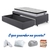 Cama Box Solteiro com Gaveta 88x188 cm Revestida em Suede Cinza com Colchão Cama inHouse Ecoflex