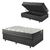 Base Box Baú 96x203 Linho Cinza com Colchão Adapto Molas Ensacadas
