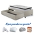 Cama Box Solteiro com Gaveta 88x188 cm Revestida em Courino Linho Areia com Colchão Cama inHouse Ecoflex