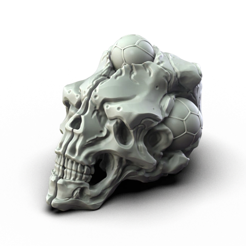 Caveira Estranha com Esferas