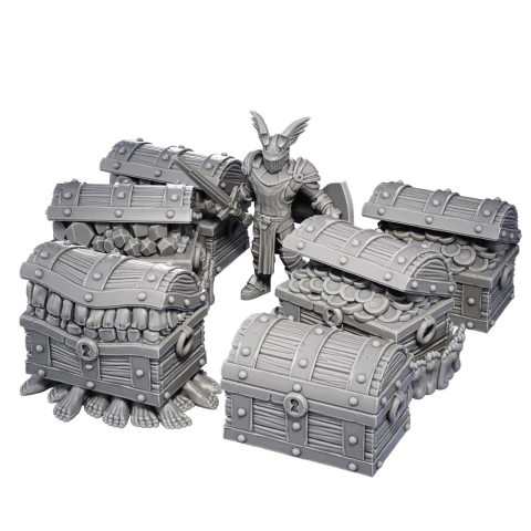 Baús com Tesouro, Rochas e Mímicos