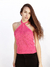 Top Algodón Crochet Calado Nudo