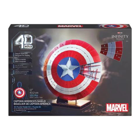 4D Build Rompecabezas Marvel Escudo Capitan America