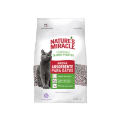La arena absorbente con fragancia de lavanda Nature’s Miracle le dará calidad y comodidad a tu gatito, además controlará los malos olores, rendira hasta 4 veces más que las arenas regulares.