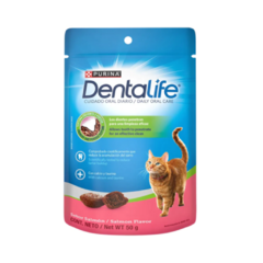 DentaLife Salmón 50g, snack dental para gatos que ayuda a reducir sarro y placa. Textura crujiente y delicioso sabor a salmón. Ideal para gatos de todas las edades. DentaLife Salmón 50g, snack dental para gatos que reduce sarro y placa.