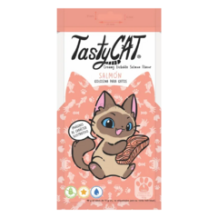 TastyCat Creamy premios cremosos para gatos sabor salmón. Es una golosina para gatos llena de sabor, rica en Taurina y Vitamina E. Tasty Cat Salmón, premio cremoso natural para gatos, con sabor irresistible a salmón. Ideal para premiar o complementar la d