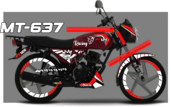 Imagen de FT 125 ROJA CUSTOM Kit de CALCOMANIAS Racing