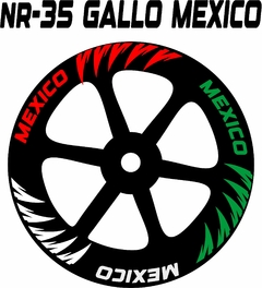 CALCOMANIAS RIN DISEÑO: NR - 35 GALLO MEXICO