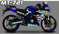 KIT CALCOMANIAS ITALIKA RT 200 VEGETA GOKU + REFLEJANTES