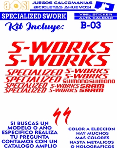 Imagen de Specialized Swork Calcomanias para bici Specialized S-works