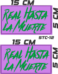 CALCOMANIAS REFLEJANTES REAL HASTA LA MUERTE en internet