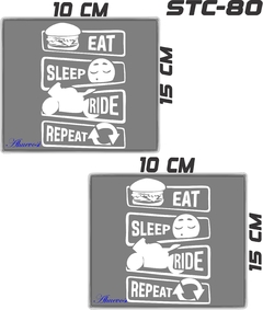 CALCOMANIAS REFLEJANTES EAT, SLEEP, RYDE, REPEAT