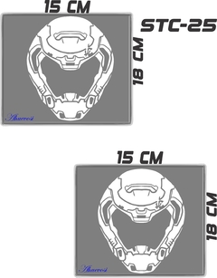 CALCOMANIAS REFLEJANTES CASCO DE DOOM SLAYER